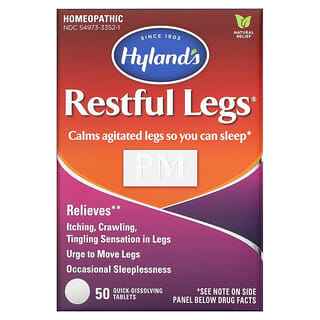 Hyland's, أقراص Restful Legs PM لراحة القدمين، 50 قرص سريع الذوبان