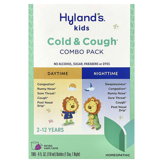 Hyland's Naturals, Для детей, комбо-пакет от простуды и кашля, дневное и ночное время, для детей от 2 до 12 лет, из натурального винограда, 2 флакона по 118 мл (4 жидк. унц.)