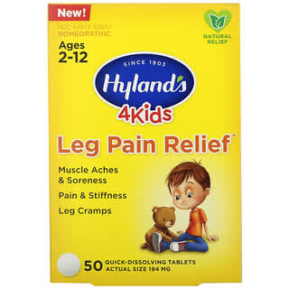 Hyland's, 4 Kids 腿痛舒緩片，2-12 歲，50 片即溶片
