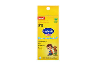 Hyland's, 4 Kids, жидкие капли для облегчения боли в ушах, для детей 2–12 лет, 10 мл (0,33 жидк. Унции)