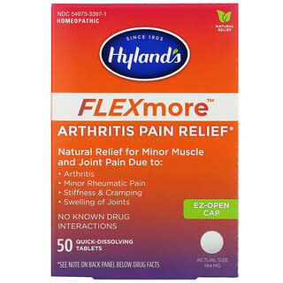 Hyland's, FLEXmore, обезболивающее при артрите, 50 быстрорастворимых таблеток