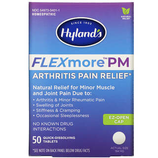 Hyland's, FLEXmais PM para alívio da dor para artrite, 50 comprimidos de dissolução rápida