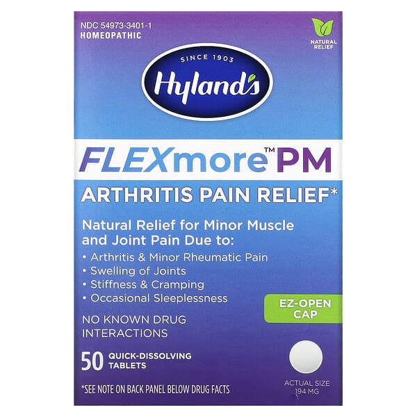 Hyland's (هايلاندز)‏, FLEXmore PM لتخفيف آلام التهاب المفاصل ، 50 قرص سريع الذوبان