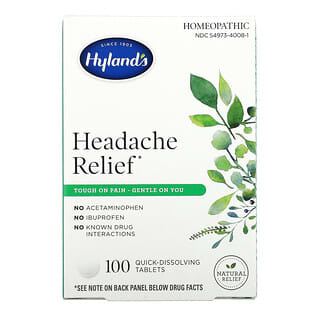 Hyland's, Alivio del dolor de cabeza, 100 comprimidos de disolución rápida