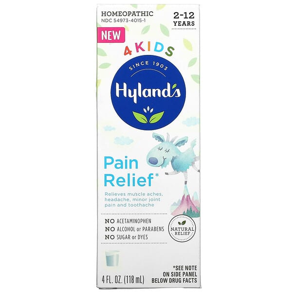 Hyland's, 4 Kids, Pain Relief, 212 Years, Unflavored, 4 fl oz (118 ml)