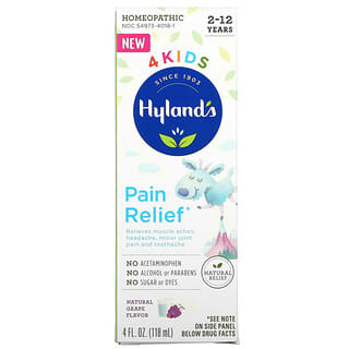Hyland's, 4 Kids，疼痛緩解，2-12 歲，天然葡萄味，4 液量盎司（118 毫升）