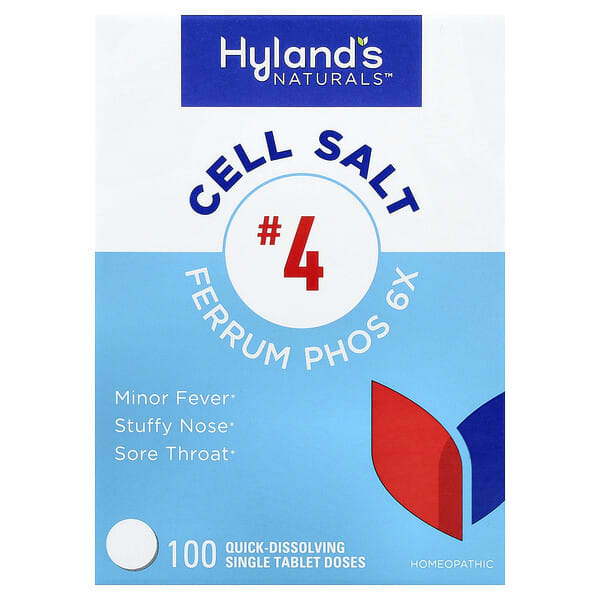 Hyland's Naturals, 셀 솔트 #4, 페룸 포스 6X, 빠른 용해 정제 100정