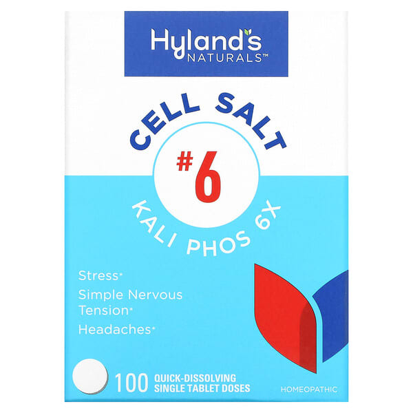 Hyland's Naturals‏, Cell Salt #6, ‏Kali Phos 6X, ‏100 טבליות בודדות מתמוססות במהירות