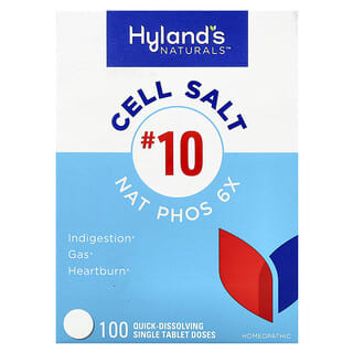 Hyland's Naturals, Cell Salt n.º 10, Nat Phos 6X, 100 comprimidos individuales de rápida disolución