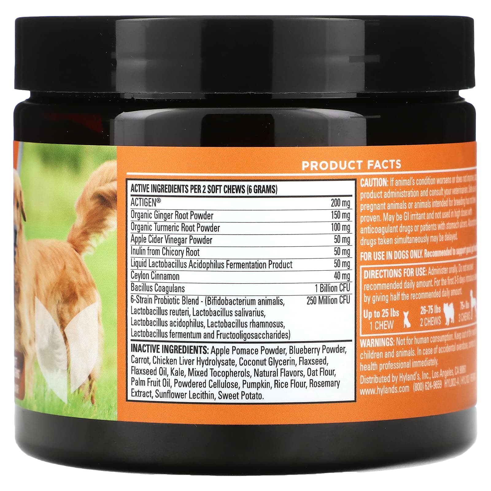 Hyland's Naturals, Total Gut Health, For Dogs, Bacon, 90 Soft Chews, 9.