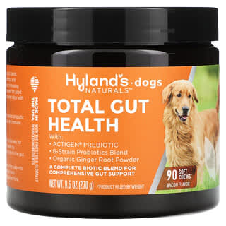 Hyland's Naturals, Total Gut Health, Para perros, Tocino, 90 comprimidos masticables blandos, 270 g (9,5 oz)