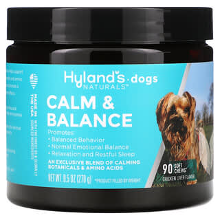 Hyland's Naturals, Calm & Balance, Para perros, Hígado de pollo, 90 comprimidos masticables blandos, 270 g (9,5 oz)