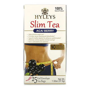 Hyleys Tea, Slim Tea, ягоды асаи, 25 чайных пакетиков в фольгированных пакетиках, по 1,5 г (0,05 унции)