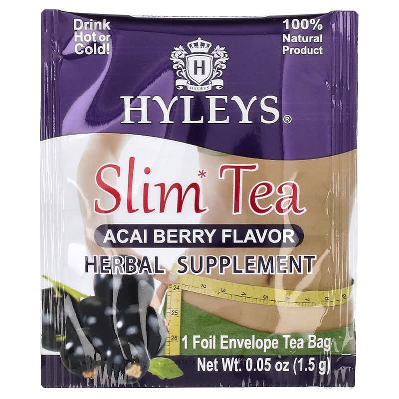 茶 arisa Slim Tea, Baya de asaí, 25 bolsitas de té en sobre de aluminio, 1