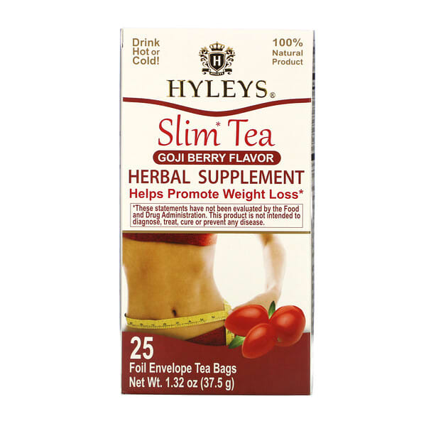 Hyleys Tea‏, Slim Tea, Goji Berry, 25 Foil Envelope Tea Bags, 1.32 oz (37.5 g)