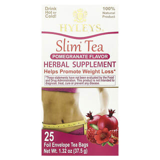 Hyleys Tea, Slim Tea, Pomegranate , 25 Foil Envelope Tea Bags, 1.32 oz (37.5 g)