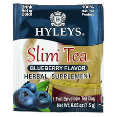 Hyleys Tea, Slim Tea, Blueberry, 25 Foil Envelope Tea Bags, 1.32 oz (37.5 g)