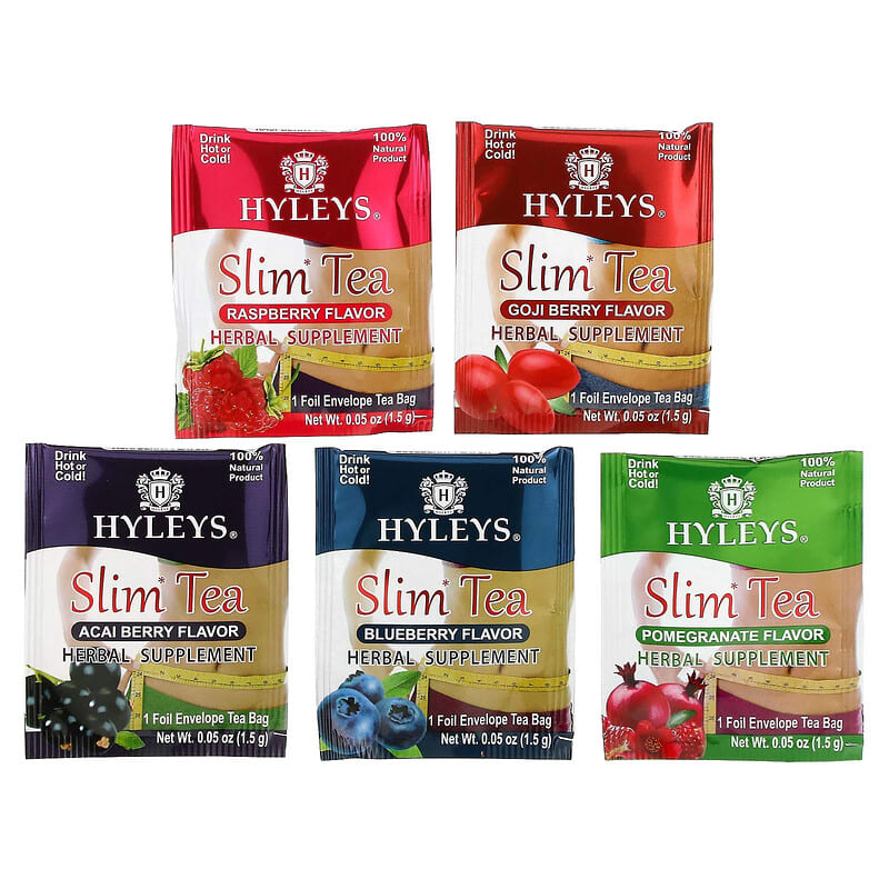 Slim Tea, Assorted Tea Collections, 42 Foil Envelope Tea Bags, 0.05 oz (1.5 g) Each