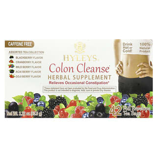 Hyleys Tea, Colon Cleanse, verschiedene Tee-Kollektion, koffeinfrei, 42 Teebeutel mit Folienumschlag, je 1,5 g (0,05 oz.)