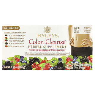 Hyleys Tea‏, Colon Cleanse‏, קולקציית תה מגוונת, נטול קפאין, 42 שקיות תה נייר אלומיניום, 1.5 גרם (0.05 אונקיות) ליחידה