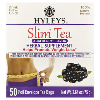 هايلايز تيز‏, شاي Slim Tea ، توت الأساي ، 50 كيس شاي مغلف بالقصدير ، 2.64 أونصة (75 جم)