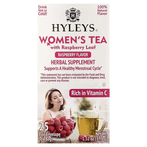 Women's Tea with Raspberry Leaf, Raspberry, 25 Foil Envelop Tea Bags, 1.32 oz (37.5 g)