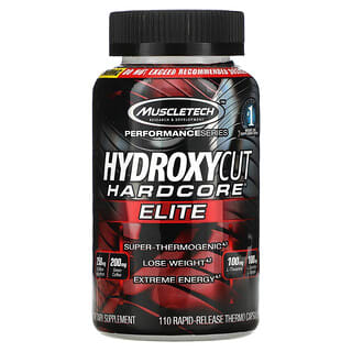 Hydroxycut, Línea para mejorar el rendimiento, Hardcore Elite, 110 termocápsulas de rápida liberación
