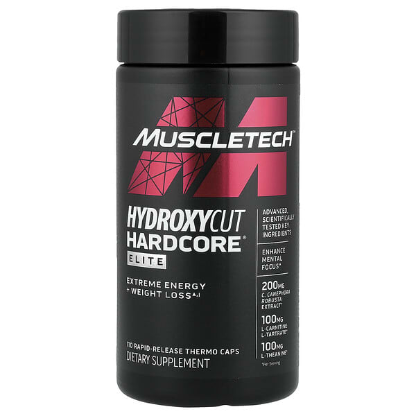 MuscleTech, Hardcore Elite，110 粒速釋熱膠囊