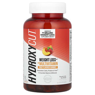 Hydroxycut, Perte de poids + Gommes multivitaminées, Fruits, 90 gommes