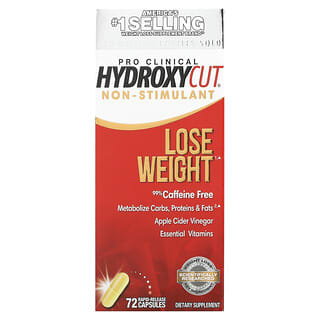 Hydroxycut, Pro Clinical Hydroxycut, Non stimulant, 72 capsules à libération rapide
