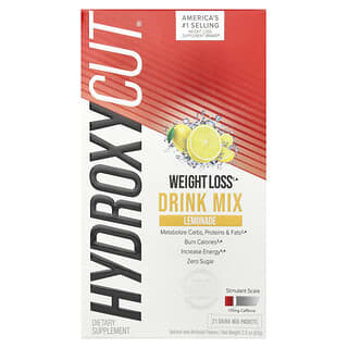 Hydroxycut, Mélange à boire pour la perte de poids, Limonade, 21 sachets, 63 g