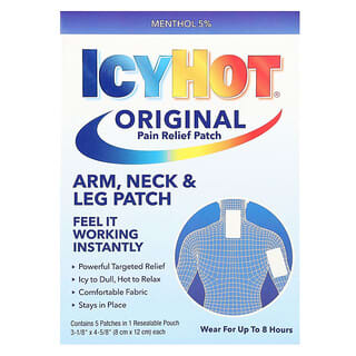 Icy Hot, Parche original para aliviar el dolor, 5 parches