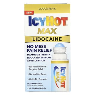 Icy Hot, Max, Lidocaine Pain Relief Roll-On, Fragrance Free, 2.5 fl oz (73 ml)