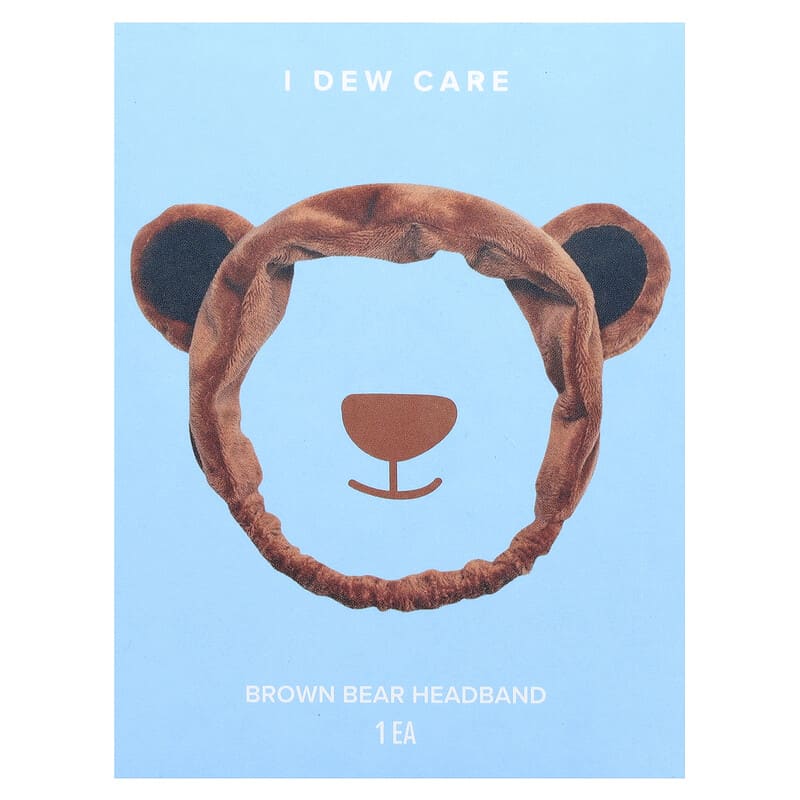 I Dew Care Haarband Mit Braunem Bär – Weich, Dehnbar, Für Gesichtsbehandlung & Waschen, Ca. 45 G