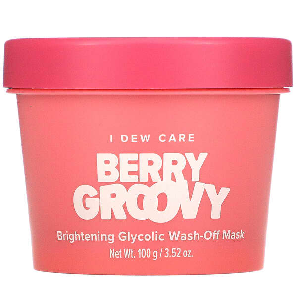 I Dew Care, Berry Groovy, Mascarilla de belleza glicólica iluminadora con enjuague, 100 g (3,52 oz)
