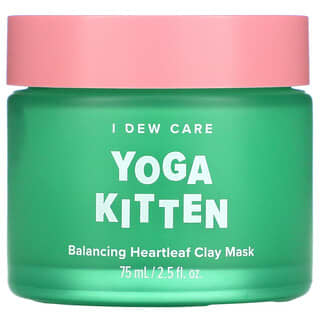 I Dew Care, Yoga Kitten، قناع الجمال المتوازن من الطين وأوراق شجرة الحب، 2.53 أونصة سائلة (75 مل)