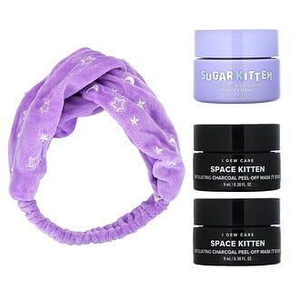 I Dew Care, Starry Kitten Night, Peel-Off Beauty Mask Duo and Headband Set, 4 Piece Set