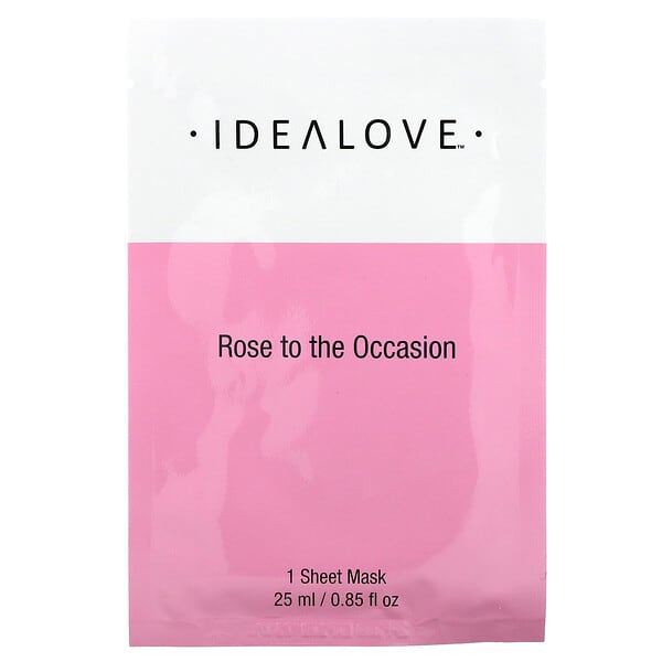 Idealove, Mascarilla en lámina con rosas, 1 lámina, 25 ml (0,85 oz. líq.) (Producto descontinuado) 