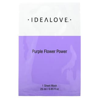 Idealove, قناع الجمال بقوة الزهور الأرجوانية، قناع ورقي واحد، 0.85 أونصة سائلة (25 مل)