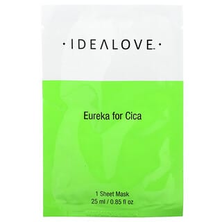 Idealove, Eureka for Cica, тканевая косметическая маска с экстрактом готу кола, 1 шт., 25 мл (0,85 жидк. унции)