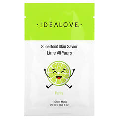 Idealove, Superfood Skin Savior, Lime All Yours, Gesichtsmaske, Limette, 1 Beauty-Tuchmaske, 20 ml (0,68 fl. oz.)