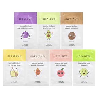 Idealove, Superfood Skin Savior Variety Pack, 7 Beauty Sheet Masks, 0.68 fl oz (20 ml) Each