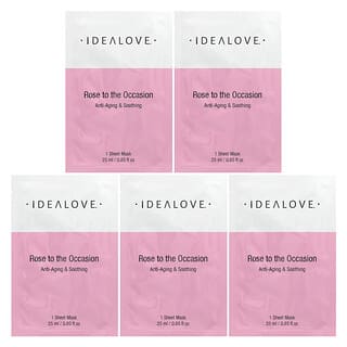 Idealove, Rose to the Occasion, 5 тканевых косметических масок, 25 мл (0,85 жидк. унции) каждая