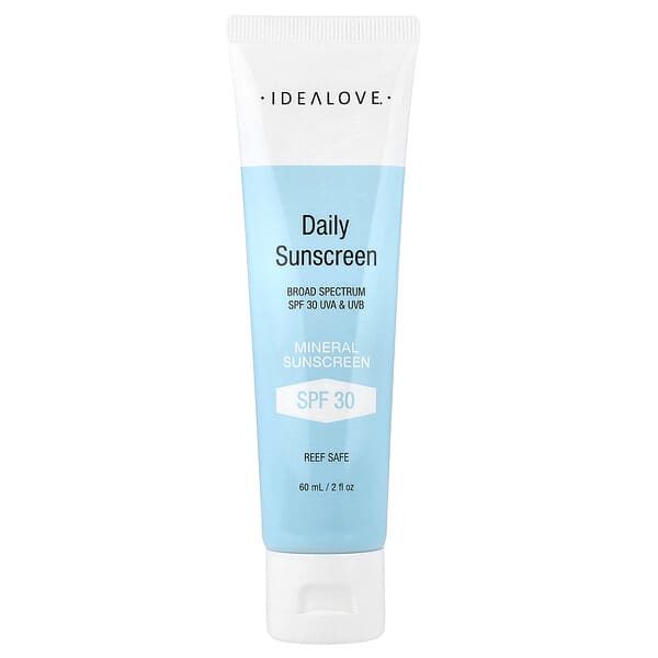 Idealove, デイリー日焼け止め、ミネラル、SPF数値30、60ml（2液量オンス）