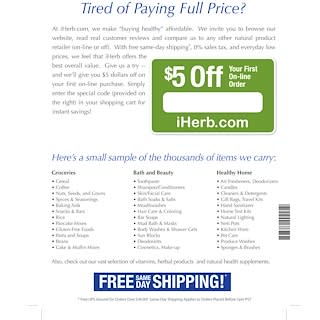 iHerb Goods, iHerb Promotional Material, Think Groceries! Flyer Pack. 100 Flyers