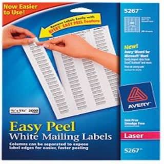 iHerb Goods, Avery Easy Peel White Mailing Labels, 5267, 2000 Labels (1/2"x1 3/4" Each)