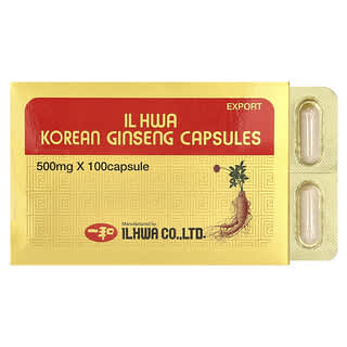 Ilhwa, Gélules coréennes au ginseng, 500 mg, 100 gélules