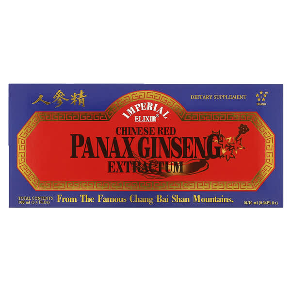 Imperial Elixir, Chinesisches Rotes Panax-Ginseng-Extrakt, 10 Flaschen, à 0.34 fl oz (10 ml)