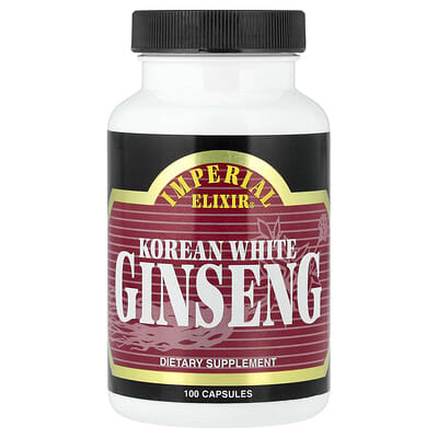 Imperial Elixir, Korean White Ginseng, 1000 mg, 100 Capsules (500 mg per capsule)