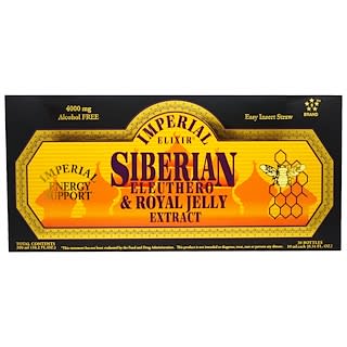 Imperial Elixir, Extrato de Ginseng Siberiano e Geleia-Real, Sem Álcool, 4000 mg, 30 Frascos, 10 ml (0,34 fl oz) Cada
